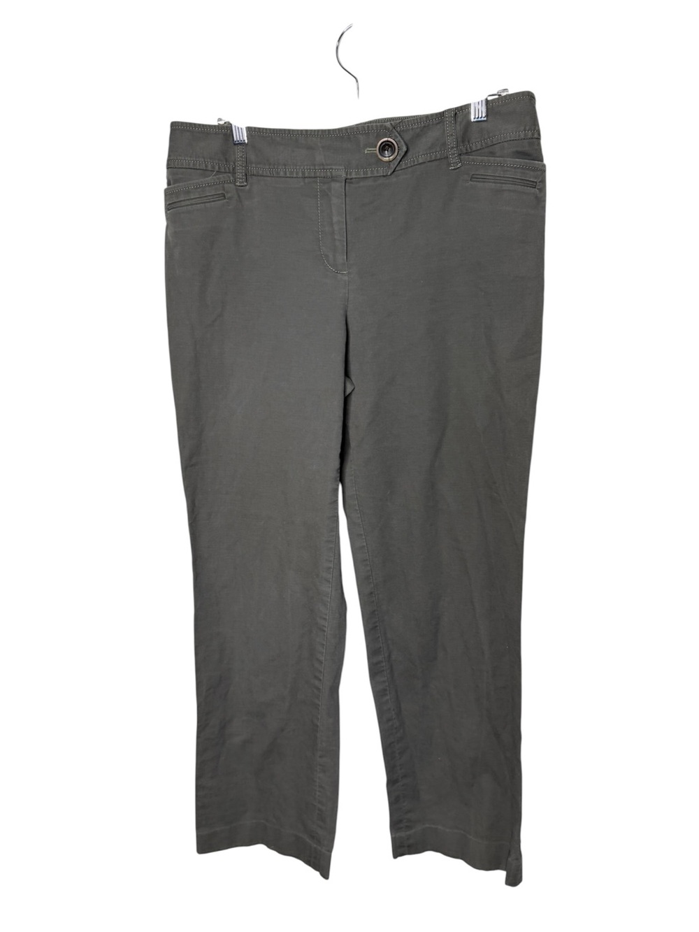Ann Taylor LOFT Marisa Olive Chino Pants Size 10 Straight Leg Cotton Stretch